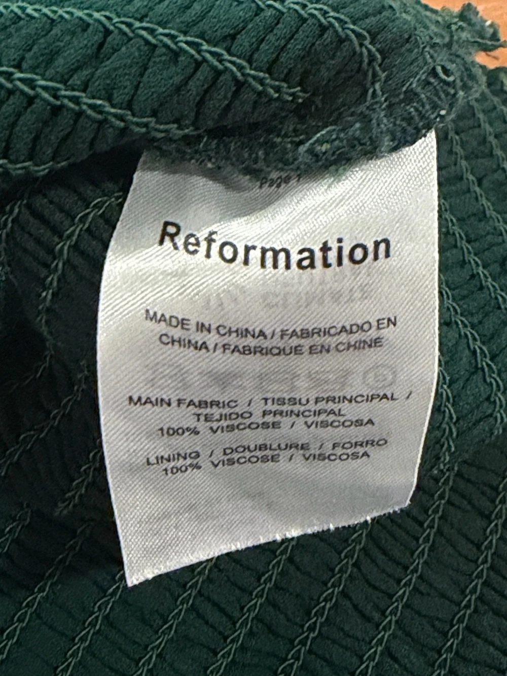 Reformation pinto green floral fully smocked bodice long puff sleeve medium